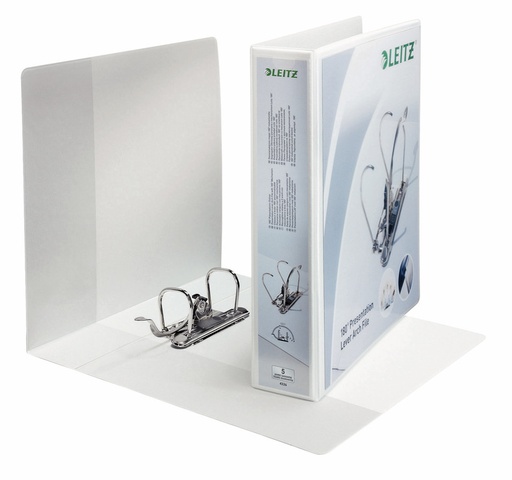 [ESS-42260001] Panorama ordner Leitz 180° PP A4 maxi rug 50mm 2 insteekvakken wit (4226001)