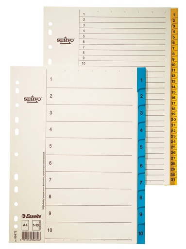 [ESS-69874] Tabbladen Esselte karton A4 107g 1-31 11-gaats geel