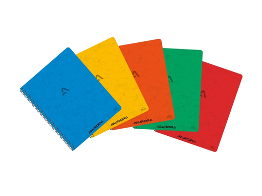 [TIM-2160Q] Spiraalschrift Aurora Writing 80 karton A5 16,5x21cm 120blz zonder kantlijn geruit 5mm assorti (2160KQ5)