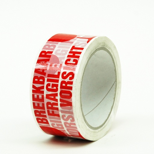 [TES-11117202] Kleefband PP 50mmx66m breekbaar wit/rood