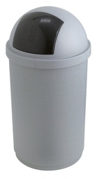 [OND-O23930160] Vuilnisbak Push Bulletbin met push deksel 50 liter grijs/zwart