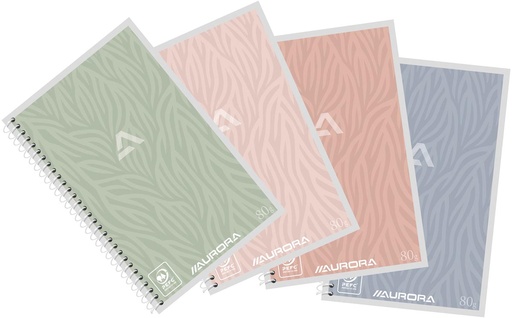 [TIM-1660DU] Spiraalschrift Aurora Writing 80 Design karton A6 blanco 120blz assorti