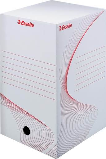 [ESS-128701] Archiefdoos Esselte Boxy karton 250x352mm rug 200mm wit/rood