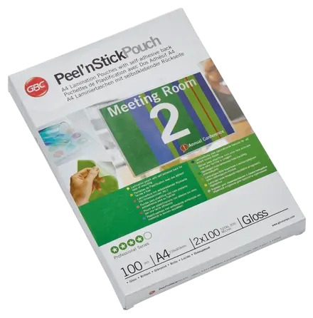 [ACCO-41666E] Lamineerhoes GBC Peel'nStick A4 2x100µ zelfklevend (100)