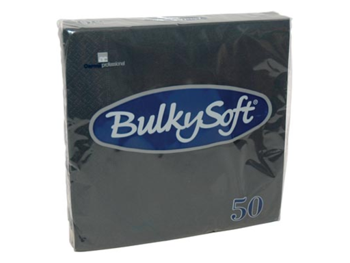 [OND-T32770] Servet Bulkysoft 2-laags 33x33cm zwart (50)
