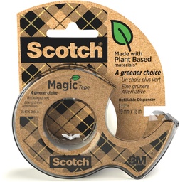 [TIM-91915D] Plakband Scotch Magic Tape A greener choice 19mm x 15m op dispenser 100% gerecycleerd plastic