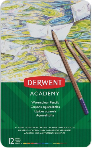 [TIM-2301941] Aquarelpotlood Derwent Academy Blik 12 STUKS Assorti