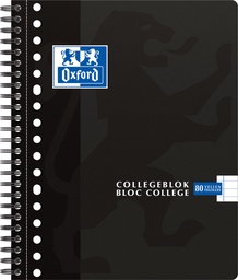 [TIM-323310] Collegeblok Oxford School A6+ 160blz 17gaatjes Kantlijn Gelijnd Zwart