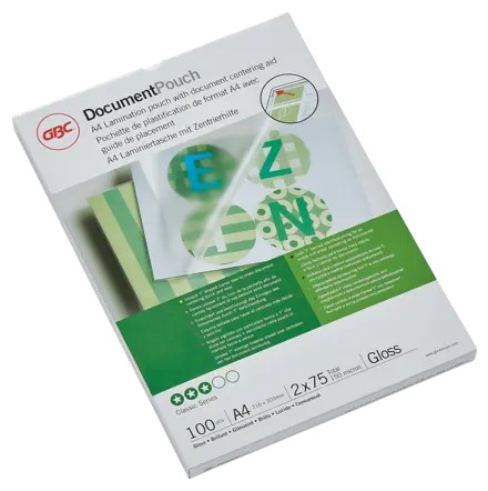 [ACCO-3740400] Lamineerhoes GBC A4 2x75µ glanzend (100)