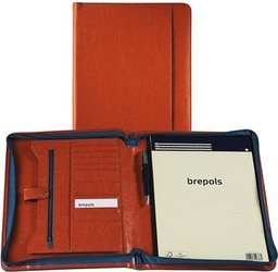 [TIM-8543068] Luxe schrijfmap Brepols Palermo A4 met notitieblok & ritssluiting Camel (beige)