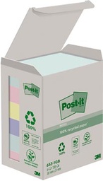 [TIM-653GBN] Memoblok Post-it recycled nature 38 x 51 mm 100 vellen assorti (6)