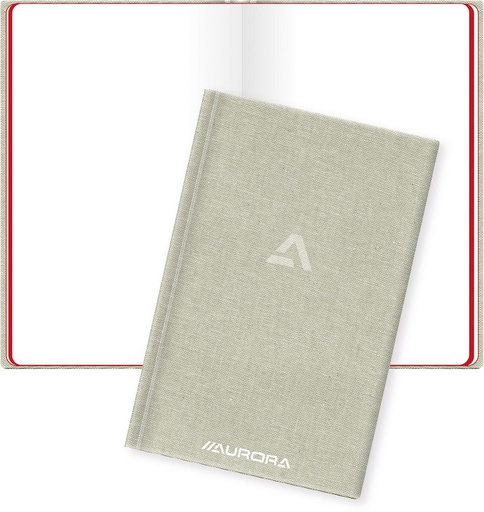 [TIM-966GU] Copybook Aurora linnen kaft 10,5x16,5cm blanco 192 blz grijs