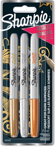 [TIM-1986006] Permanent marker Sharpie fijne ronde punt 1mm assorti metallic (3)