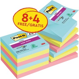 [TIM-259313] Memoblok Post-it Super Sticky Notes Carnival 76 x 76 mm 90 vel assorti (12)