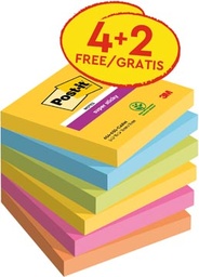 [TIM-259230] Memoblok Post-it Super Sticky Notes Carnival 76 x 76 mm 90 vel assorti (6)