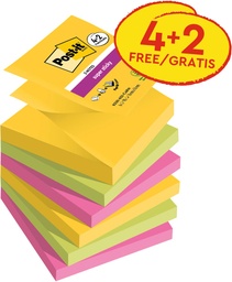 [TIM-259228] Z-notes Post-it Super Sticky Carnival 76 x 76 mm 90 vel assorti (6)