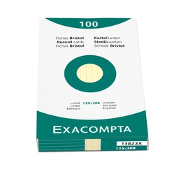 [EXA- 13823X] Steekkaart Exacompta 125x200 gelijnd geel (100)