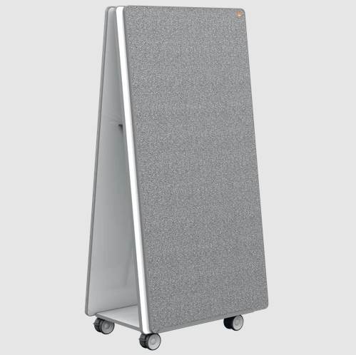 [ACCO-1915569] Whiteboard Nobo Move&Meet complete set afneembaar en draagbaar whiteboard/memobord grijs