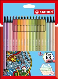 [TIM-681822] Viltstift Stabilo Pen 68 assorti zachte kleuren (18)