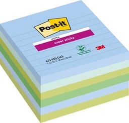 [TIM-6756SOA] Memoblok Post-it Super Sticky Notes XL Oasis 101 x 101 mm 90 vel gelijnd assorti 6 blokken