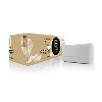 [OND-SAT21] Handdoeken Satino Black papier ZZ 2-laags 21x24cm (2250)