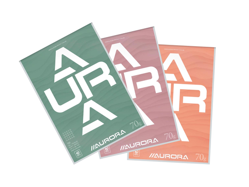 [TIM-D100MQ5] Schrijfblok Aurora A4 geruit 5x5 100vel 70gr kopgelijmd