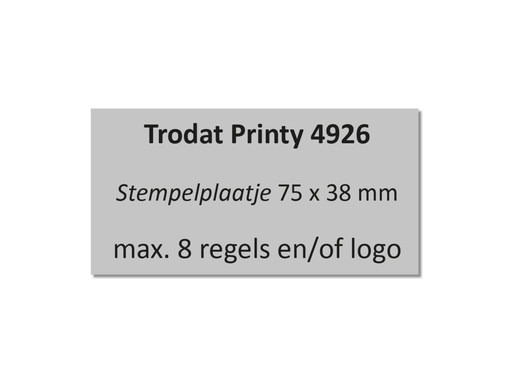 [TRO-TPL4926] Tekstplaatje voor Trodat Printy 4926 met inktkussen