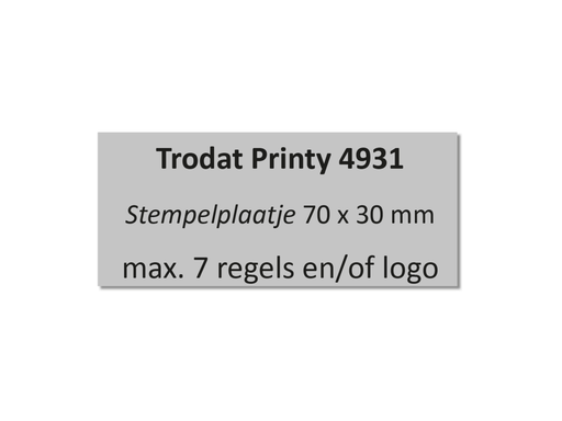 [TRO-TPL4931] Tekstplaatje voor Trodat Printy 4931 met inktkussen