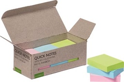 [TIM-KF17326] Quick Notes Recycled pastel Q-Connect 38 x 51 mm 100 vel assorti (12)