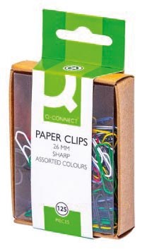 [TIM-KF02042] Papierklemmen Q-Connect 26mm Gekleurd (125)