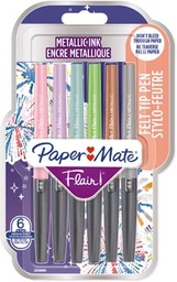 [TIM-2137361] Paper Mate fineliner Flair, blister van 6 stuks, assorti metallic kleuren