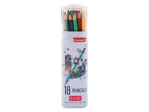 [TIM-6212218] Kleurpotlood Bruynzeel koker 12+6 gratis (18)