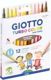 [TIM-F526900] Giotto Turbo Color Skin tones viltstiften (12)