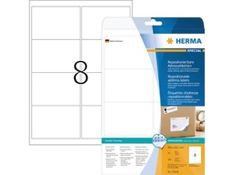 [HER-10018] Etiket Herma 8etik/bl 99.1x67.7mm wit afneembaar 25bl/doos