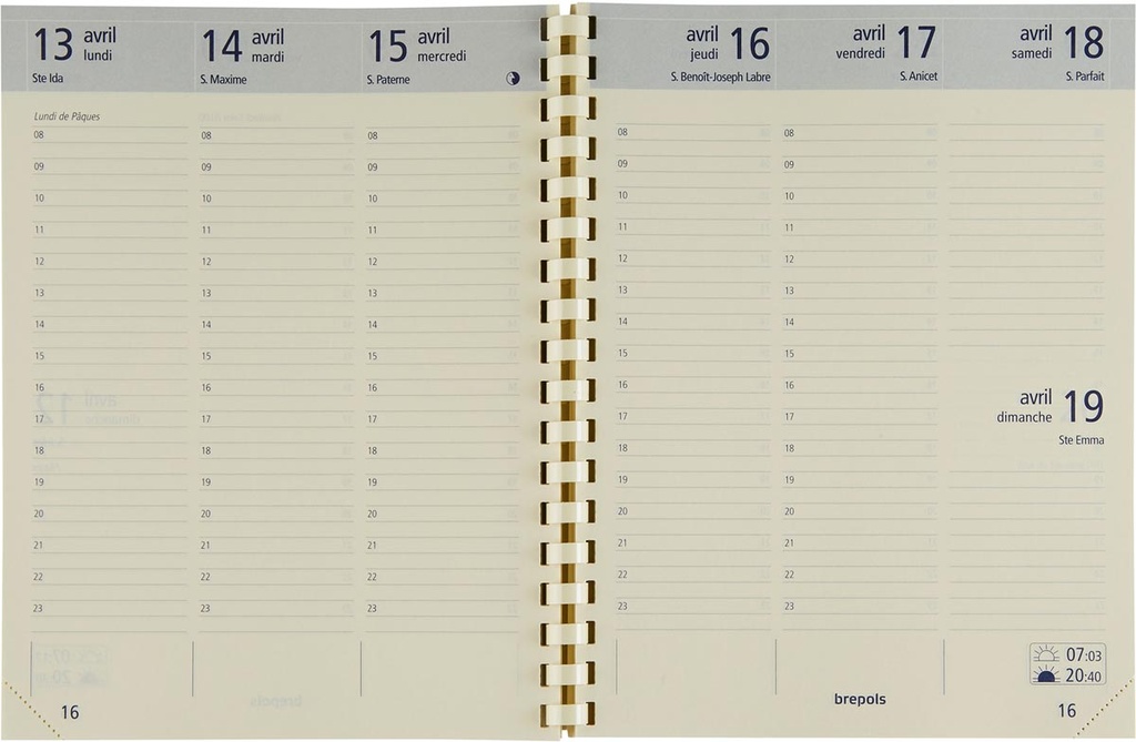 Agenda Brepols Optivision Palermo Large 171x220mm Franstalig zwart 2026 1week/2 pagina's