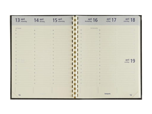 [AGE-3142502] Agenda Brepols Optivision Palermo Large 171x220mm Franstalig zwart 2027 1week/2 pagina's