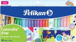 [TIM-822329] Viltstift Pelikan Colorella Star 18 assorti + 6 pastel (24)