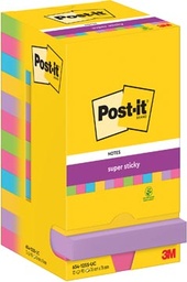 [TIM-7129156] Memoblok Post-It Super Sticky Notes 76x76mm 90vel assorti (12)