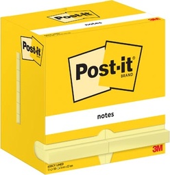 [TIM-7129164] Memoblok Post-It Notes 76x127mm 100vel gelijnd geel (12)