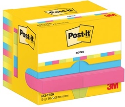 [TIM-7129179] Memoblok Post-It Notes Vitality 38x51mm 100vel assorti (12)