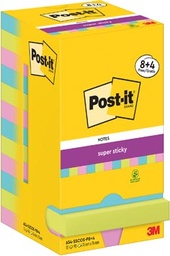 [TIM-7129185] Memoblok Post-It Super Sticky Notes Cosmic 76x76mm 90vel assorti 8+4gratis (12)