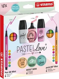 [TIM-77585] STABILO Pastellove set, koffertje van 18 stuks