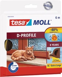 [TIM-5393101] Tochtstrip Tesa Moll Classic D-profiel 6m zelfklevend bruin