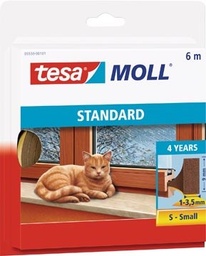 [TIM-5559101] Tochtstrip Tesa Moll Standard I-profiel 6m zelfklevend bruin