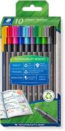 [TIM-334RC10] Fineliner Staedtler Triplus eco punt 0,3mm assorti (10)