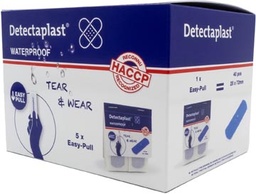 [TIM-8141PD5] Pleister Detectaplast Tear & Wear Waterproof Easy-Pull metaal detecteerbaar 25x72mm blauw (5x40)