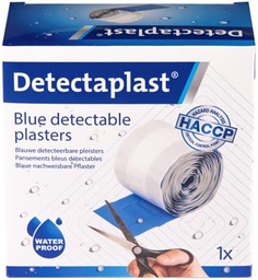 [TIM-8055] Pleister Detectaplast Universal metaal detecteerbaar 6cmx5m op rol blauw