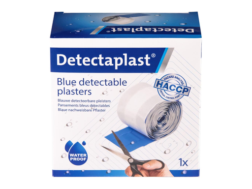 [TIM-8055] Pleister Detectaplast Universal metaal detecteerbaar 6cmx5m op rol blauw