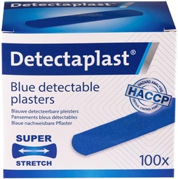 [TIM-8240] Textielpleister Detectaplast Elastic metaal detecteerbaar 19x72mm blauw (100)