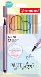 [TIM-681277] Viltstift STABILO Pen 68 punt 1,4mmpastel assorti (12)